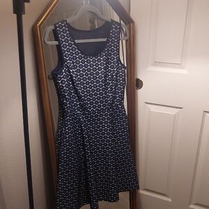 Enfocus Studio Navy Geometric Midi Dress